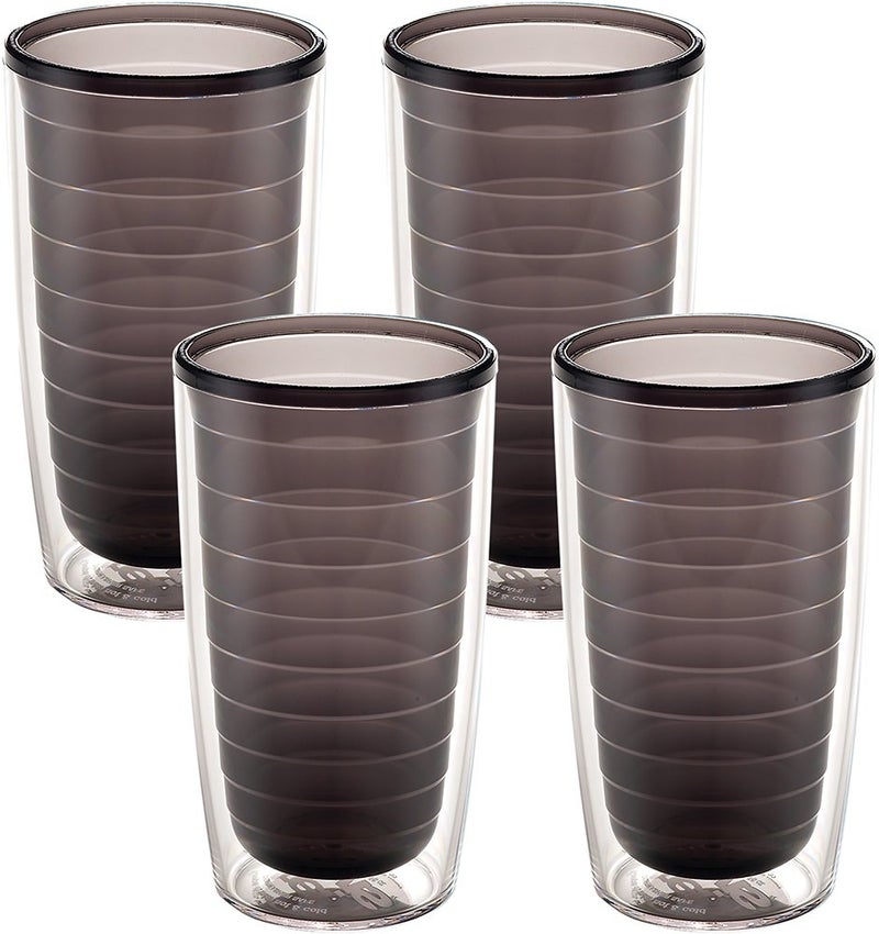 Tervis Clear & Colorful Tabletop Made in USA Double Walled Insulated Tumbler Travel Cup Keeps Drinks Cold & Hot, 16oz - 4pk, Quartz - Image 1